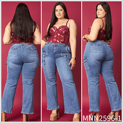 Jeans cargo extralinda azul 