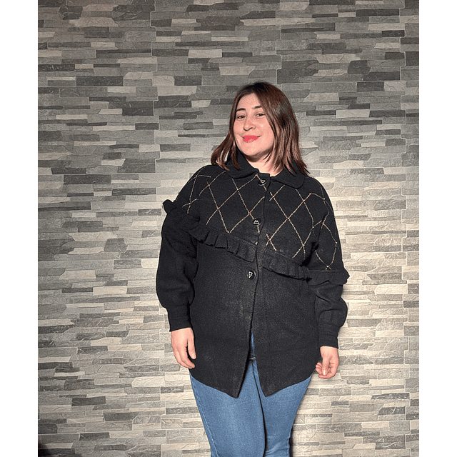 Abrigo rombos y vuelitos 