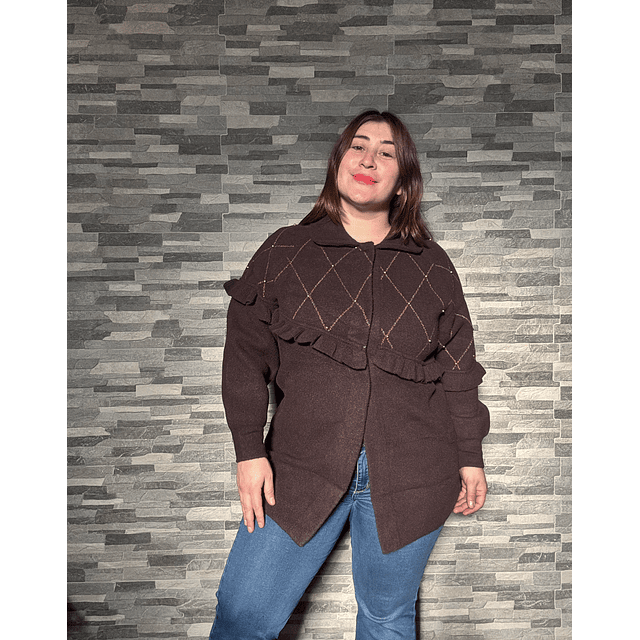 Abrigo rombos y vuelitos 