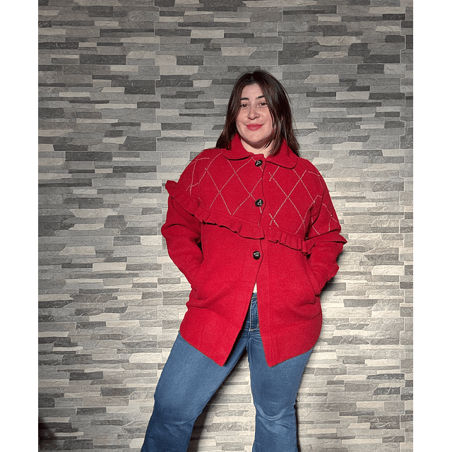 Abrigo rombos y vuelitos 