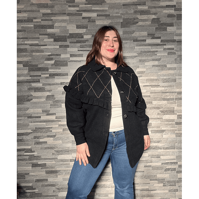 Abrigo rombos y vuelitos 