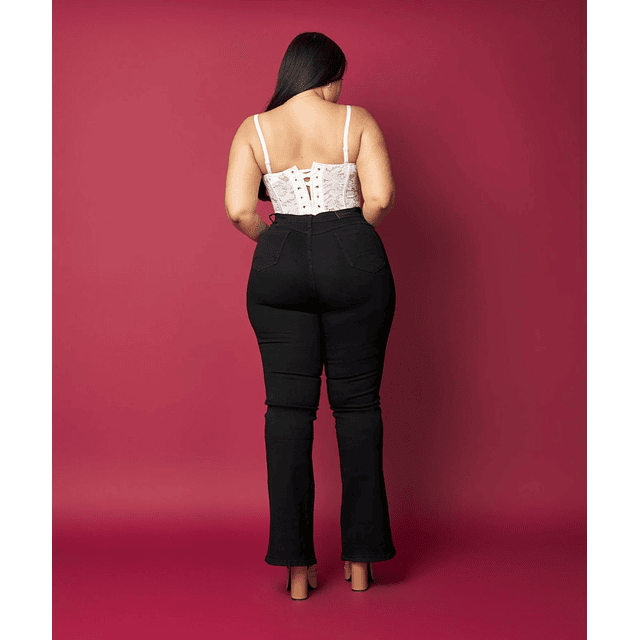 Jeans Flare Black Botones 