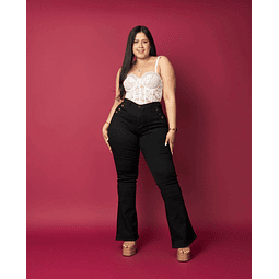 Jeans Flare Black Botones 