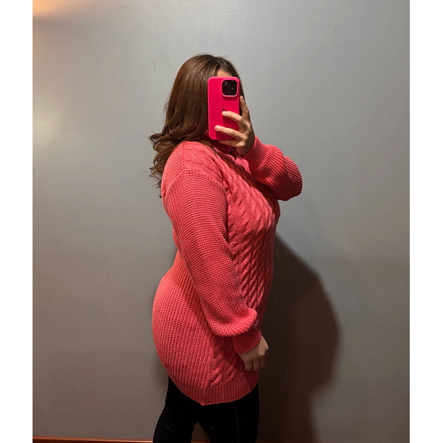 Minivestido chaleco coral 