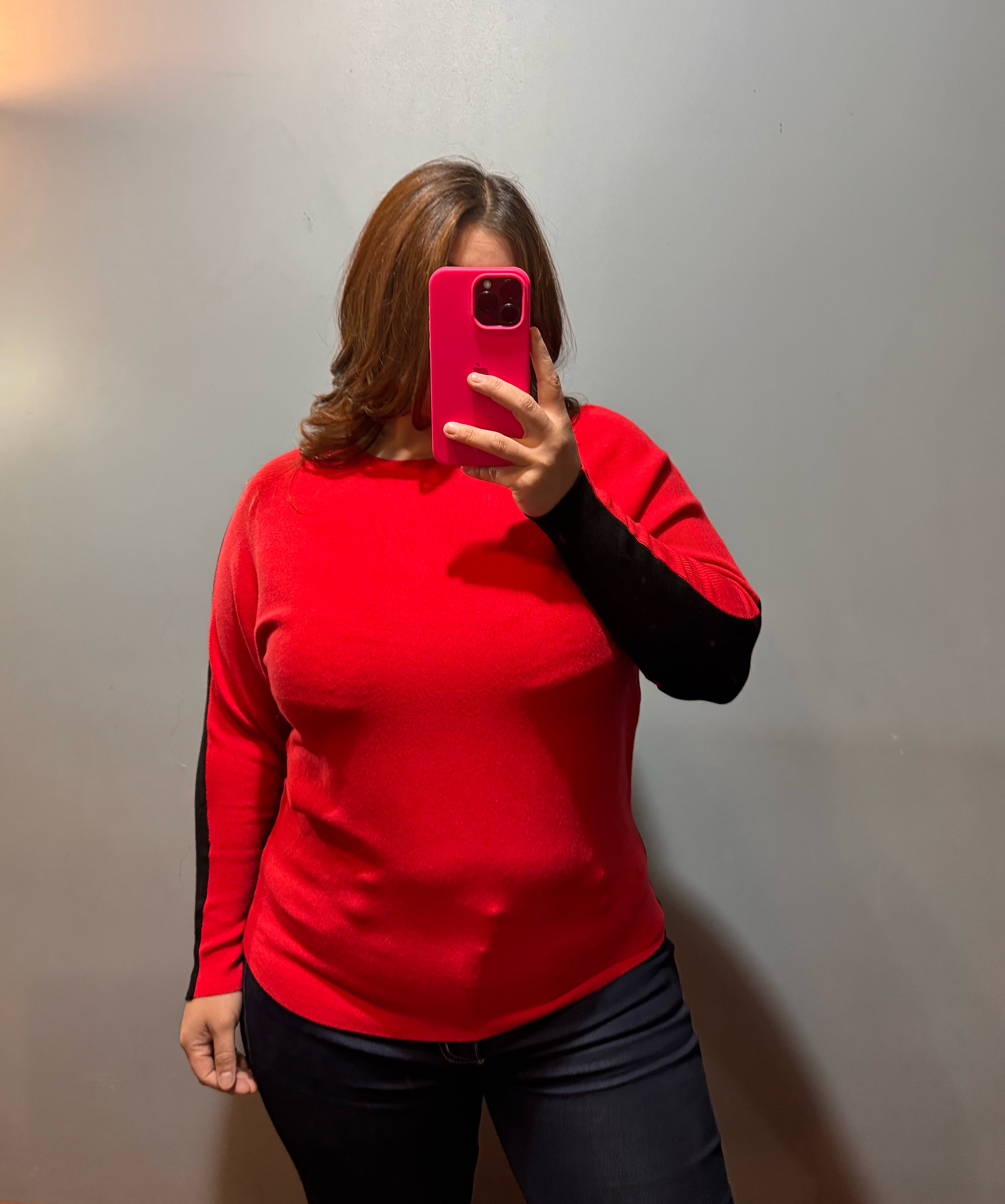 【Andequal】bicolor 2way knit Sweater spandex bicolor