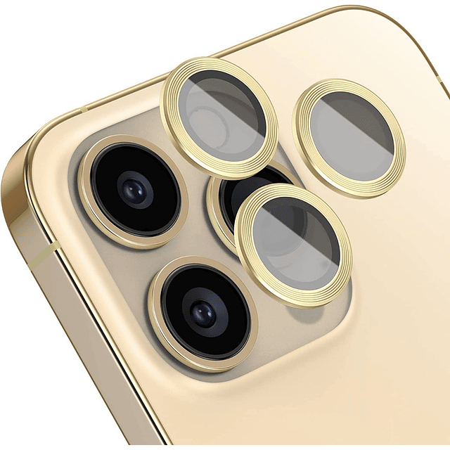 Protector Cámara Benks Para iPhone 14 Pro 6.1 Aluminio Gold