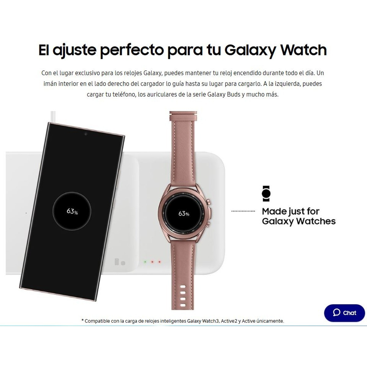 Cargador inalámbrico para Samsung Galaxy Watch 5 Watch 4 y Active 2