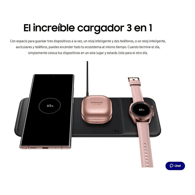  Cargador Inalámbrico Samsung Trio  Para Galaxy S10 Plus
