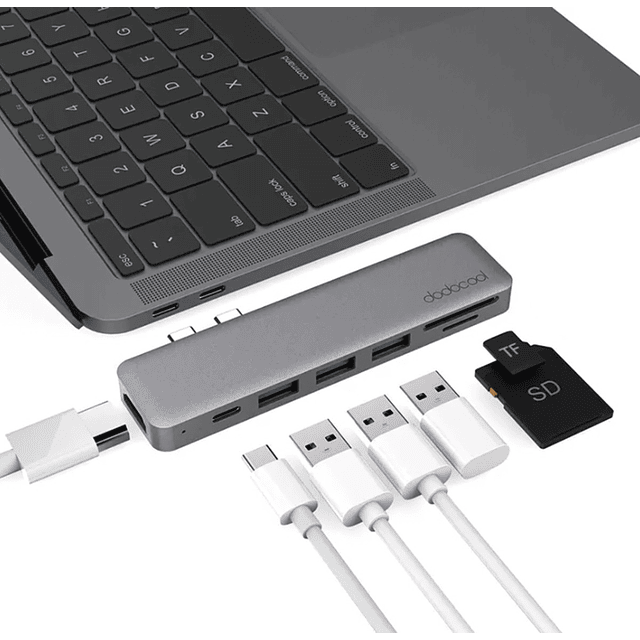  Adaptador HDMI para monitores duales, adaptador USB C 4 en 1 a  HDMI dual con 100 W PD, puerto USB, HDMI a USB C Hub con 2 HDMI para  MacBook Pro