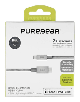 Puregear Cable 87W Lightning a USB Tipo C Para iPhone 13 / Pro / Max / Mini 3m