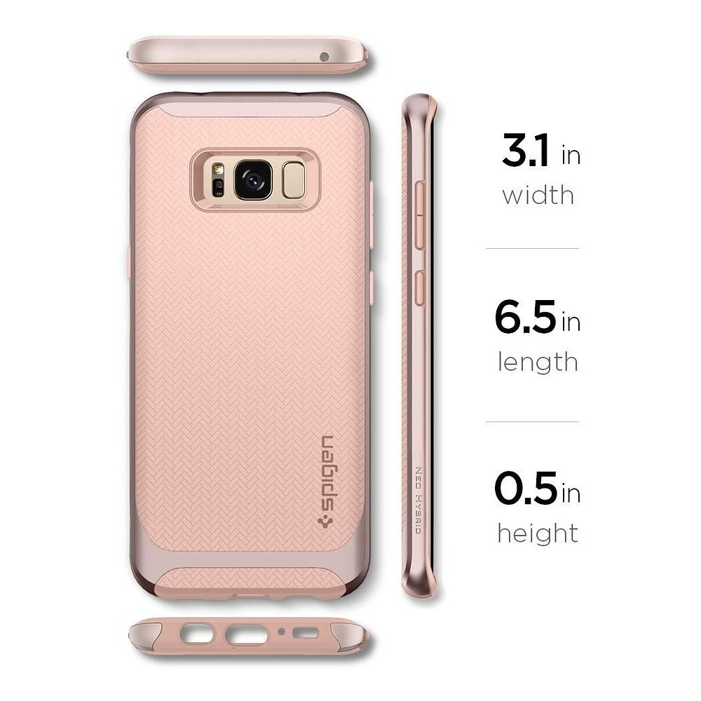 Case Spigen Neo Hybrid Para Galaxy S8 Plus Rosa Pálido 4