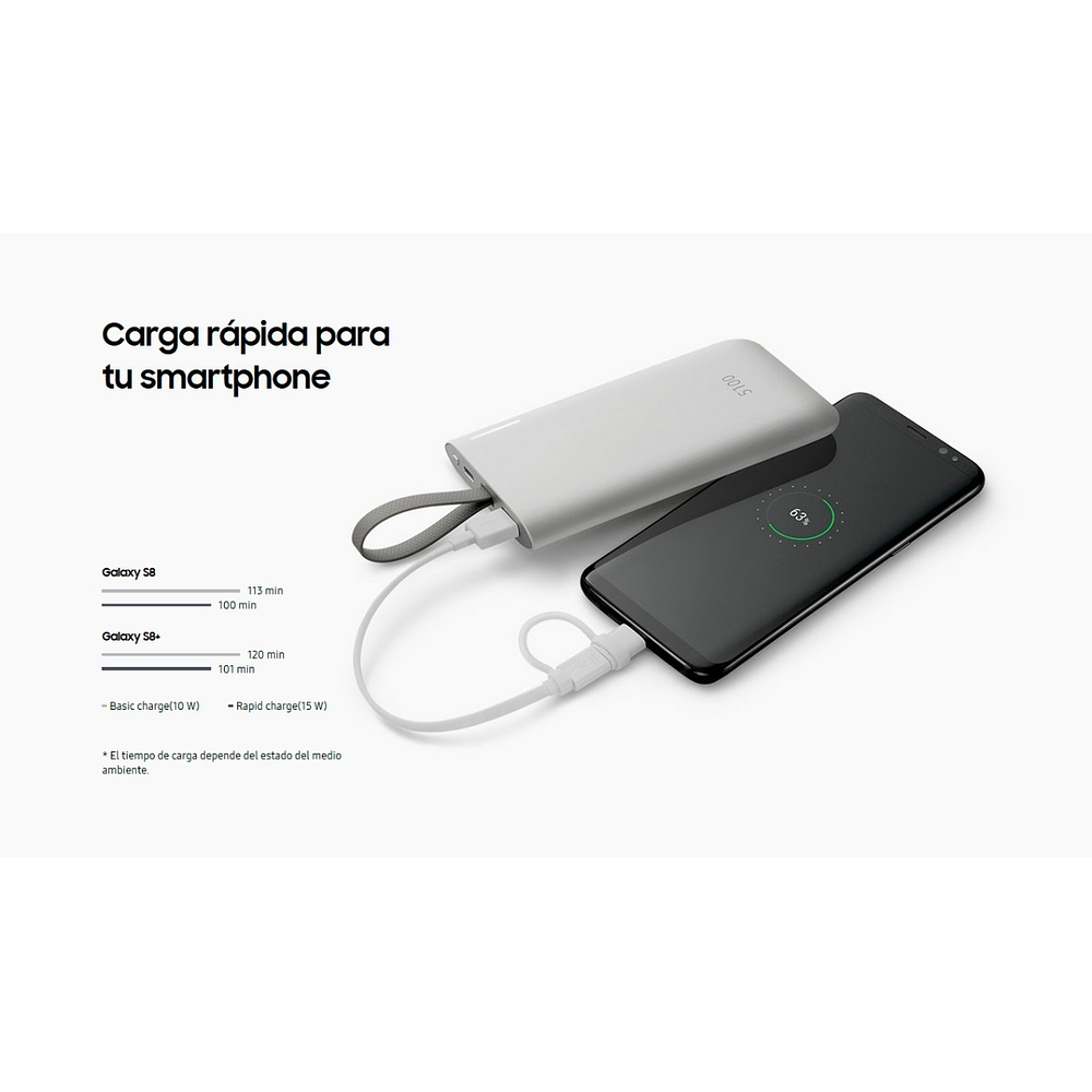 Samsung Battery Pack 5100mah Fast Charge Para S10 S9 S8 5