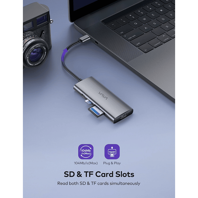 Adaptador Hub 7en1 Usb C Hdmi Thunderbolt 3 Para Macbook