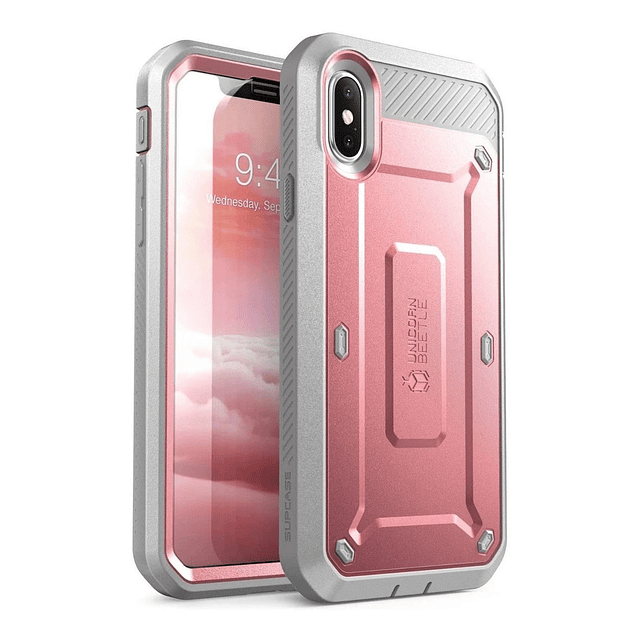 Case Supcase Para iPhone X / Xs 5.8 Protector 360° Rose