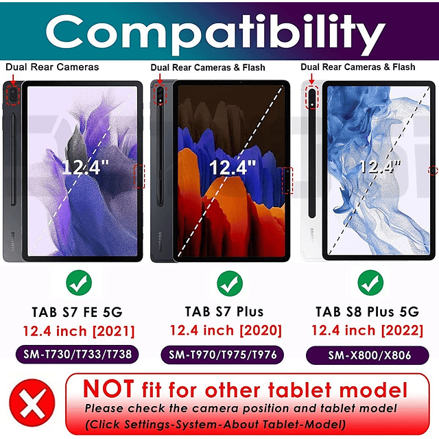 Case Flip Cover Para Galaxy Tab S8 Plus X800 X806 Protector