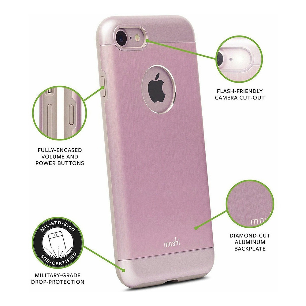 Case Moshi Armour Para iPhone 7 8 Normal Rosa Metalizado 6