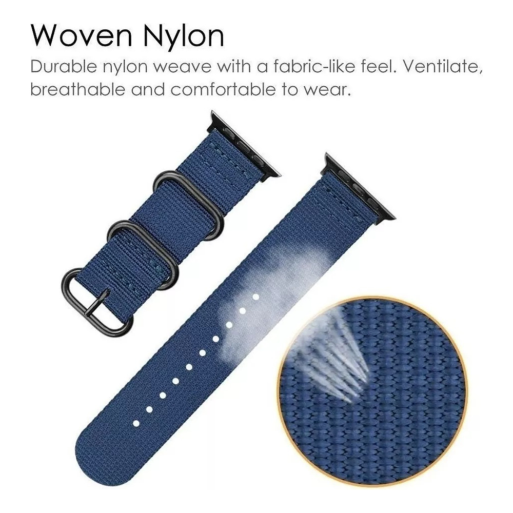 Correa Nylon Fintie Compatible Con Apple Watch 42mm Navy 6