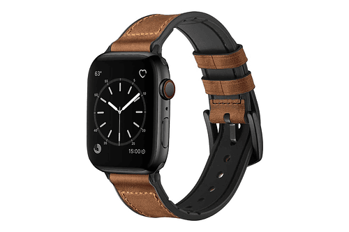 Correa Cuero Ouheng Compatible Con Apple Watch 45mm Serie 7 8 9 Marrón