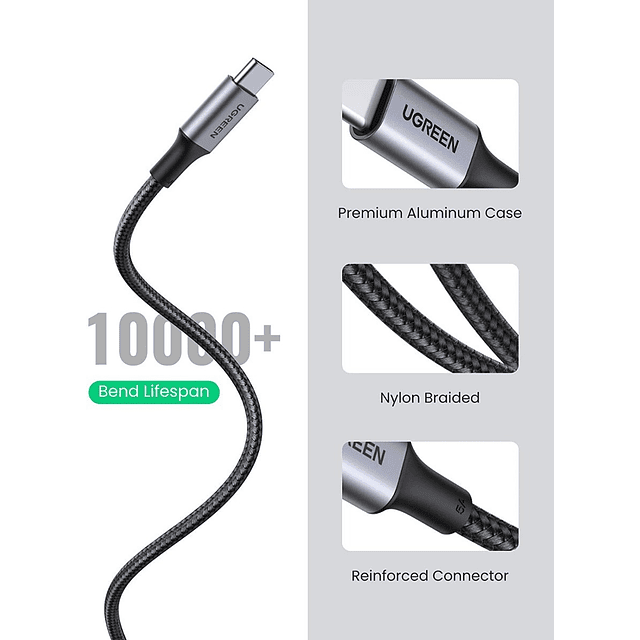 Cable Ugreen Usb-c Nylon 2m Para Macbook Pro 13 A1706 A1708