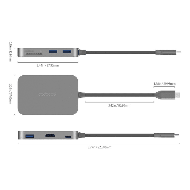 Adaptador 7en1 Usb-c Multiport 4k Hdmi Para LG G6 G7 G8 V40