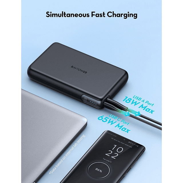 Batería Externa Ravpower 30000 Usb C Para Tab S7 Plus T970