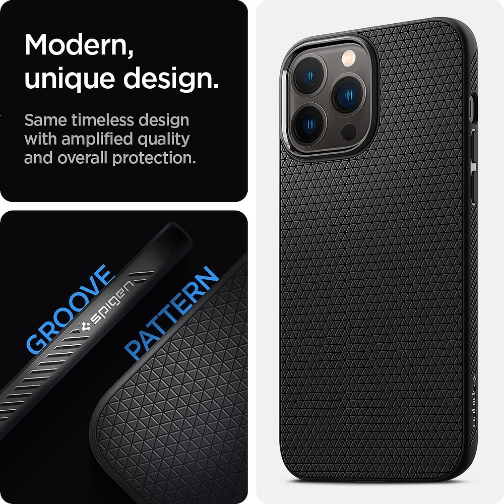 Case Spigen Liquid Air  Para iPhone 13 Pro 6.1 Matte Black 3