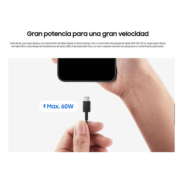 Samsung Cable Usb C 60w 3a 1.8m Para Galaxy Tab S5e