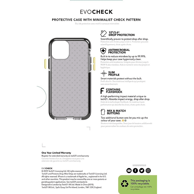 Case Tech21 Evo Check Para iPhone 11 Normal 6.1