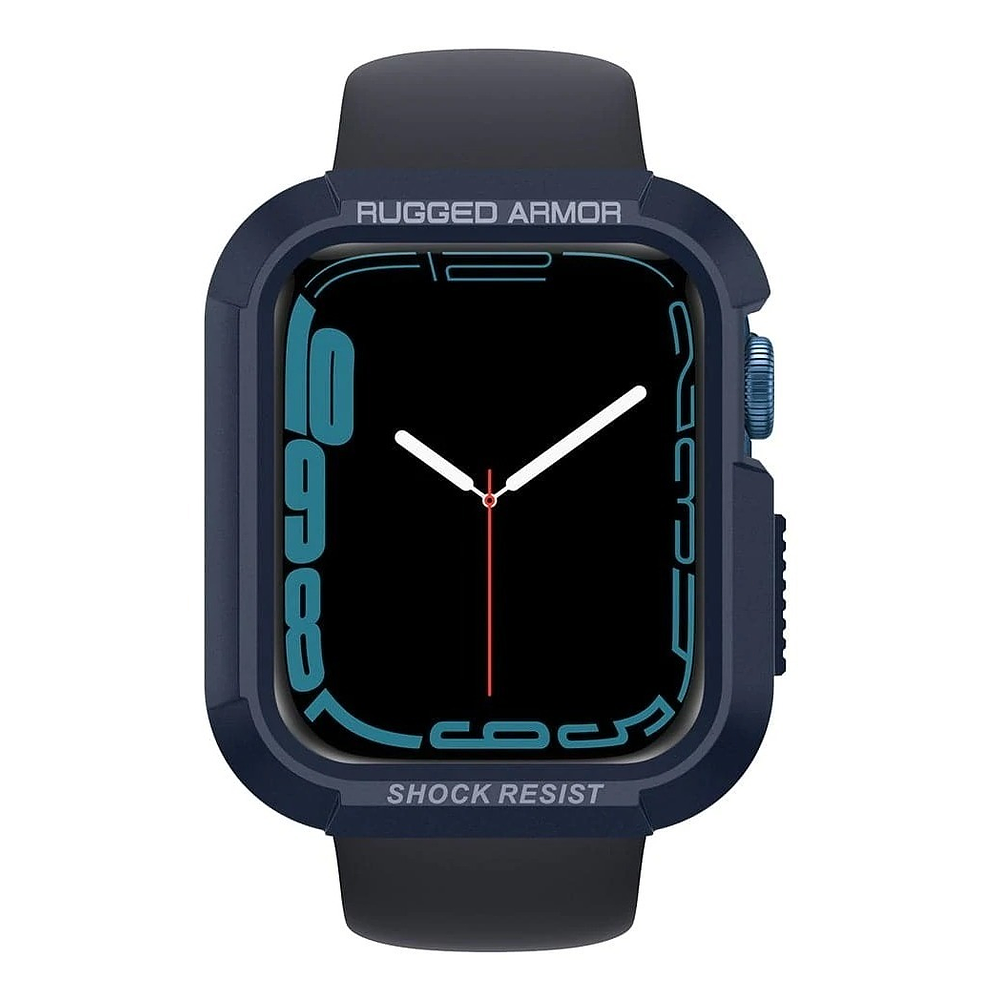 Case Spigen Rugged Armor Compatible Con Apple Watch 45mm Serie 7 8 9 Azul 4