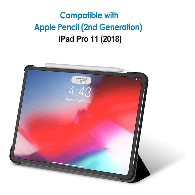 Case Jetech Para iPad Pro 11 2018 Siliconado Mate Charcoal