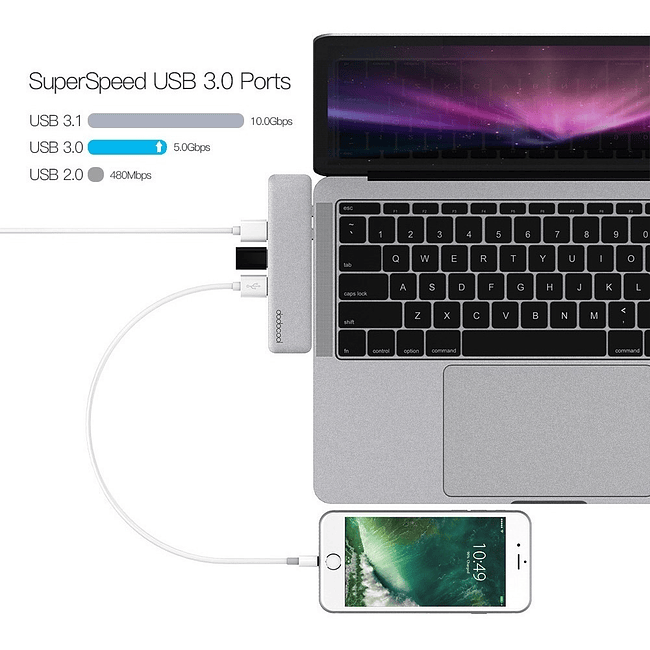 Adaptador Hub Dodocool Usb C Hdmi Para Macbook Pro 14 A2442 7