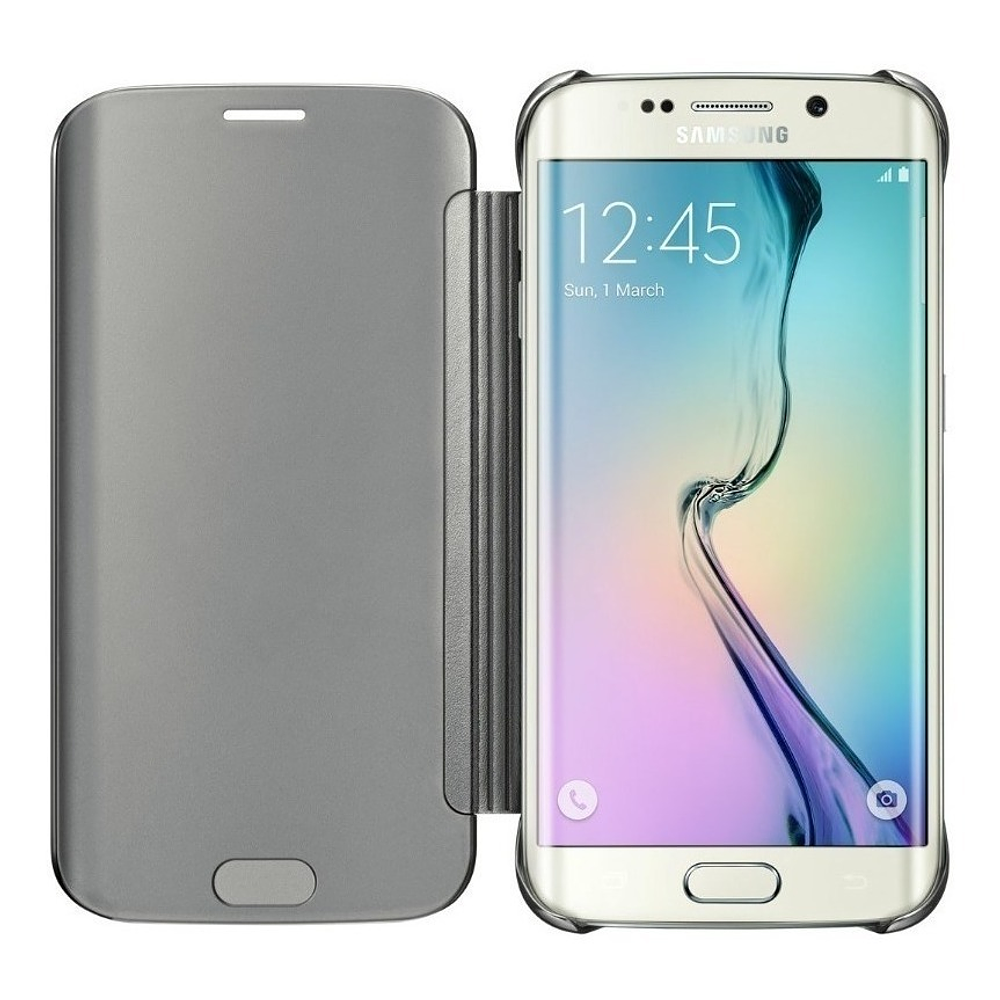 Samsung Clear View Cover  Para Galaxy S6 Edge Plata 3