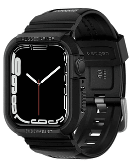 Case Y Correa Spigen Compatible Con Apple Watch 41mm Negro