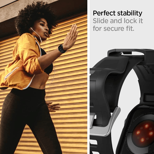 Case Y Correa Spigen Compatible Con Apple Watch 41mm Negro