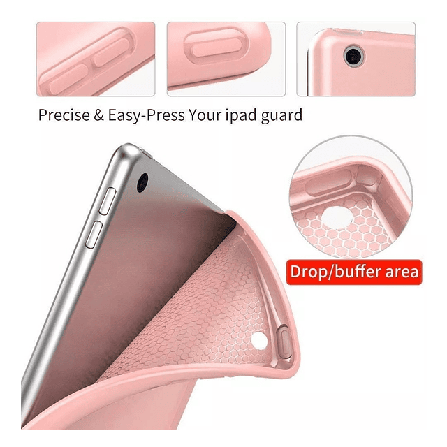 Smart Case Para iPad Mini 5 2019 A2133 A2124 Rosa Siliconado