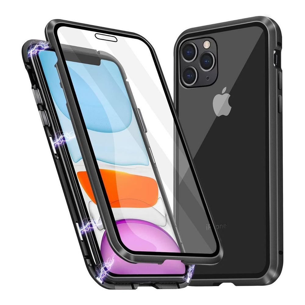 Case Glass Magnético Para iPhone 11 Pro Max Protector 360° 1