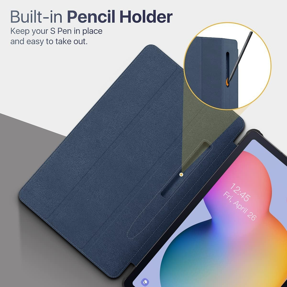 Case Moko Para Galaxy Tab S6 Lite P610 P615 (2020) / P613 P619 (2022) / P620 P625 (2024) Con Pen Holder Azul Marino 4