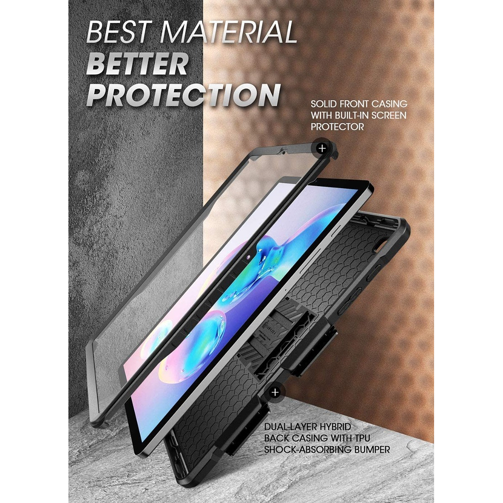 Case Funda 360° Supcase UB Pro Para Galaxy Tab S6 Lite P610 P615 (2020) / P613 P619 (2022) / P620 P625 (2024) Negro 5