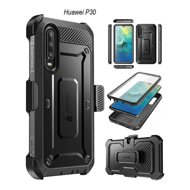 Case Supcase Para Huawei P30 Normal Protector 360° Negro