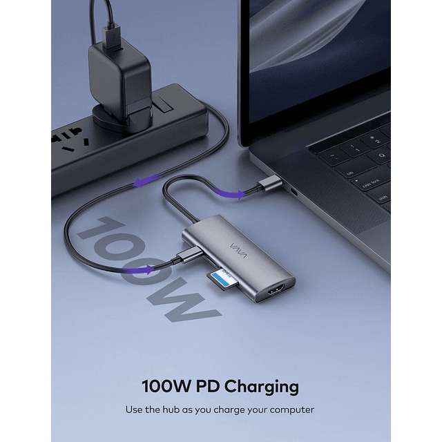 Adaptador Hub Vava Usb C Hdmi Para Galaxy Tab S8 Plus X800