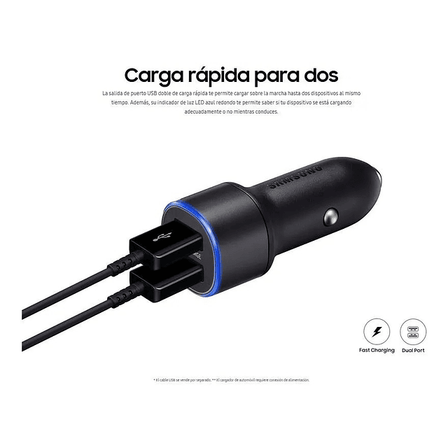 Cargador Carro Dual Samsung Para Galaxy S7 Edge Note 5