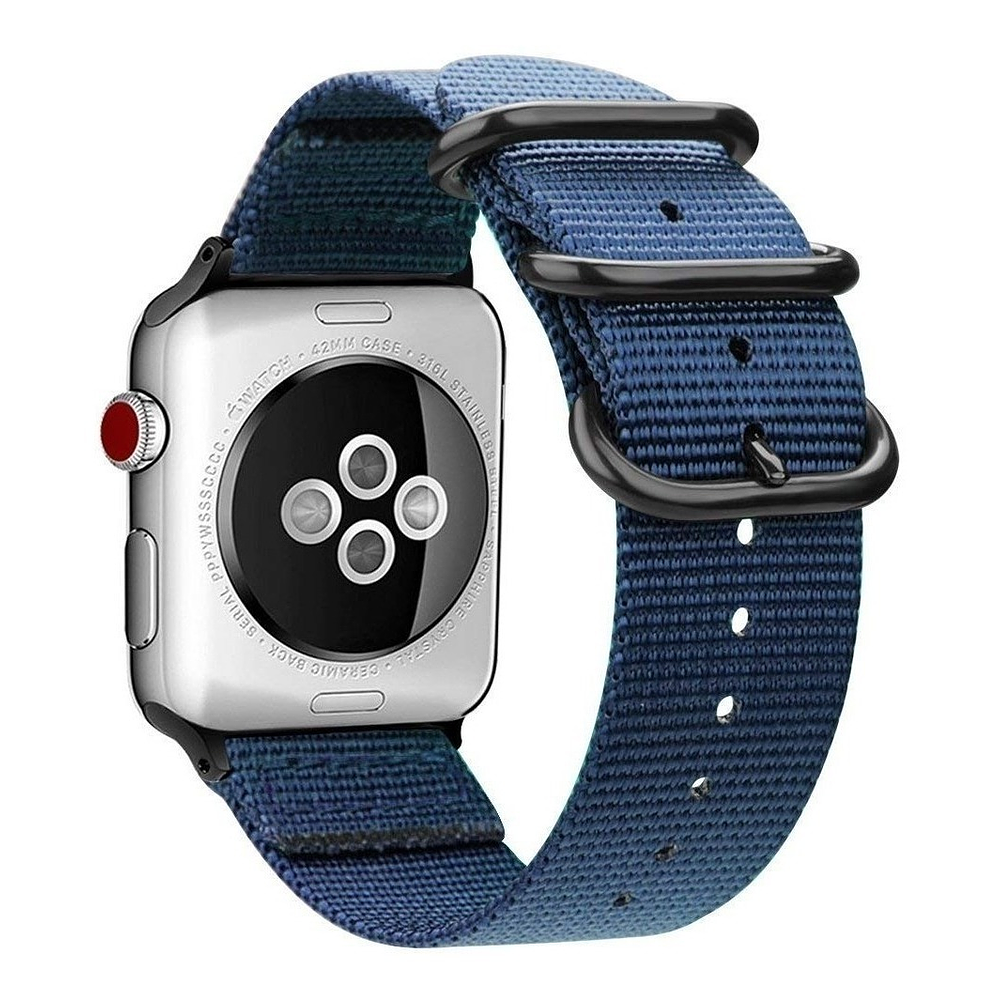 Correa Nylon Fintie Compatible Con Apple Watch Serie 4 5 6 Se 1/2 44mm Navy 3