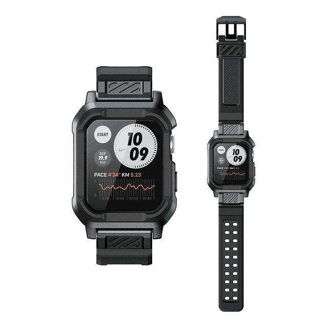 Case Y Correa Clayco Compatible Con Apple Watch Serie 4 5 6 Se 1/2 44mm Gunmetal