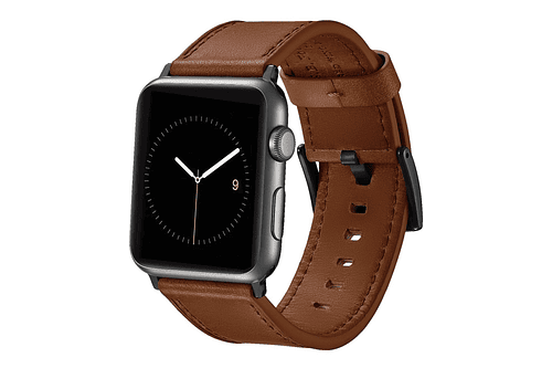 Correa Cuero Platinum Compatible Con Apple Watch 42mm Papaya