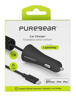 Cargador De Auto Puregear 12w Para iPhone 5/ 5s/ 6/ 6s/ Plus