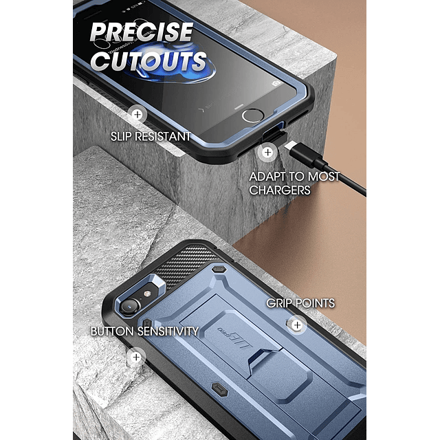 Case Funda 360° Supcase Para iPhone 7 8 Normal Se 2020 Azul