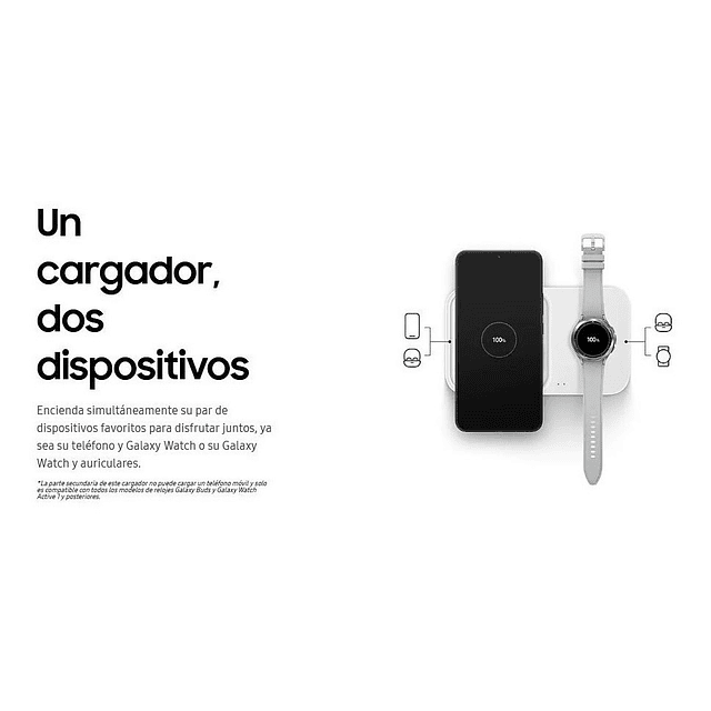 Cargador Inalámbrico Samsung Duo 15w Para Z Fold4 Fold 4