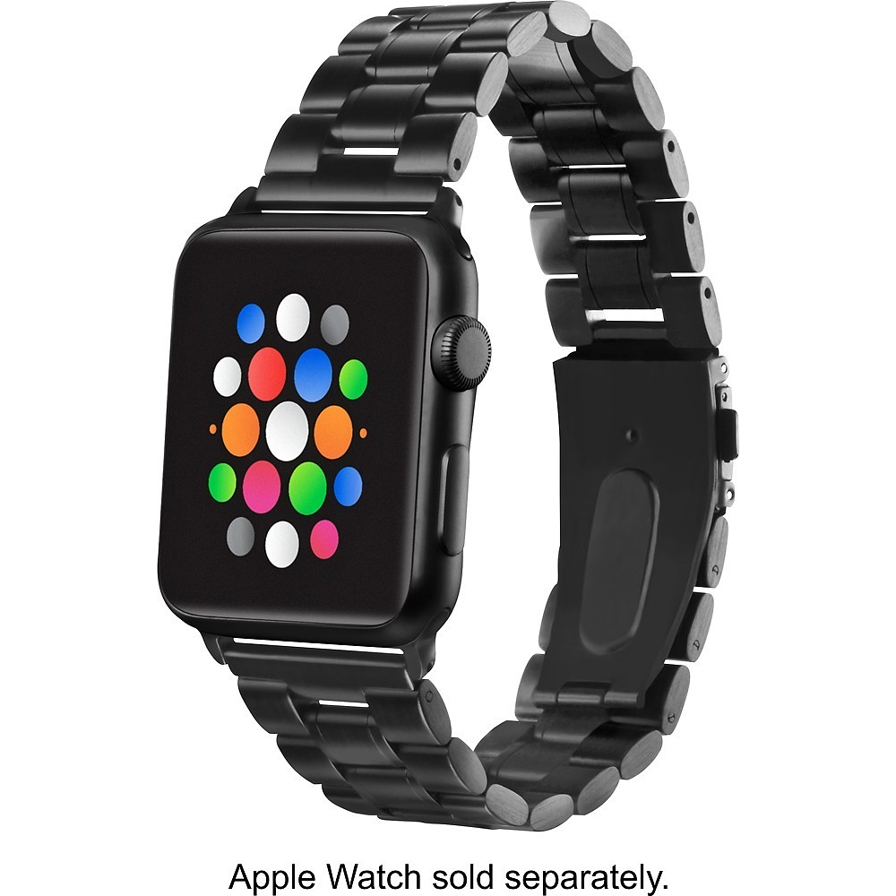 Correa Acero Platinum Compatible Con Apple Watch 38mm Negro 2