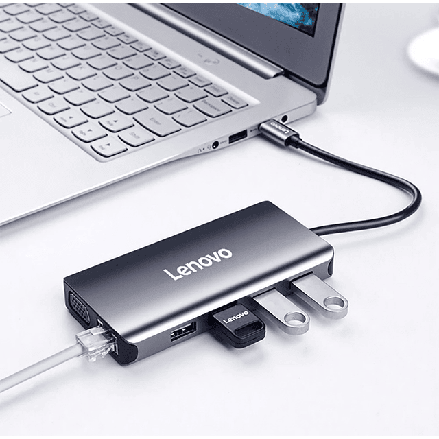 Lenovo Hub Adaptador Usb C Hdmi Vga Red Para Macbook Pro Air