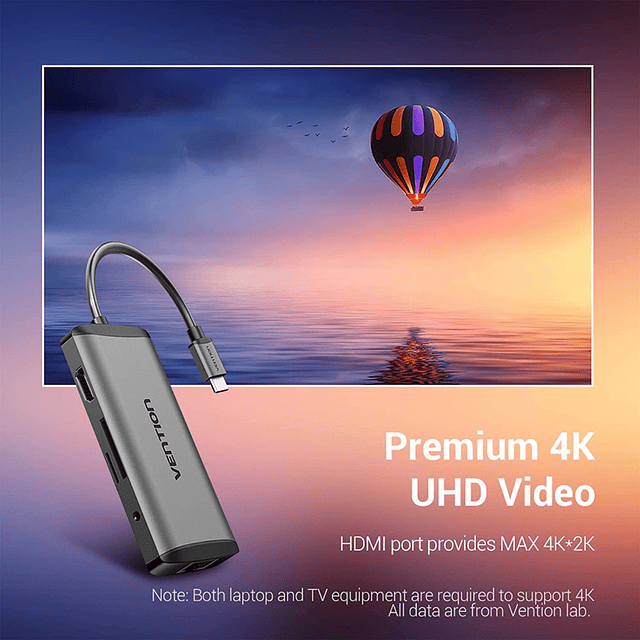 Adaptador Hub Vention Usb C Hdmi Para Macbook Pro 14 A2442